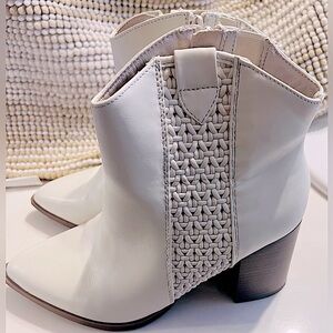 Torrid white heeled boots (WW)